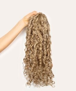 Ash Blonde Curly Clip-In Hair Extensions