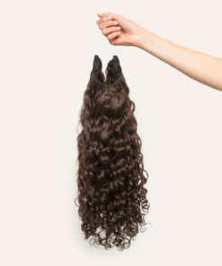 Highlighted Brown Curly Slip-On Hair Extensions 180G 22”
