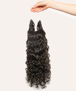 Jet Black Curly Slip-On Hair Extensions 180G 22”